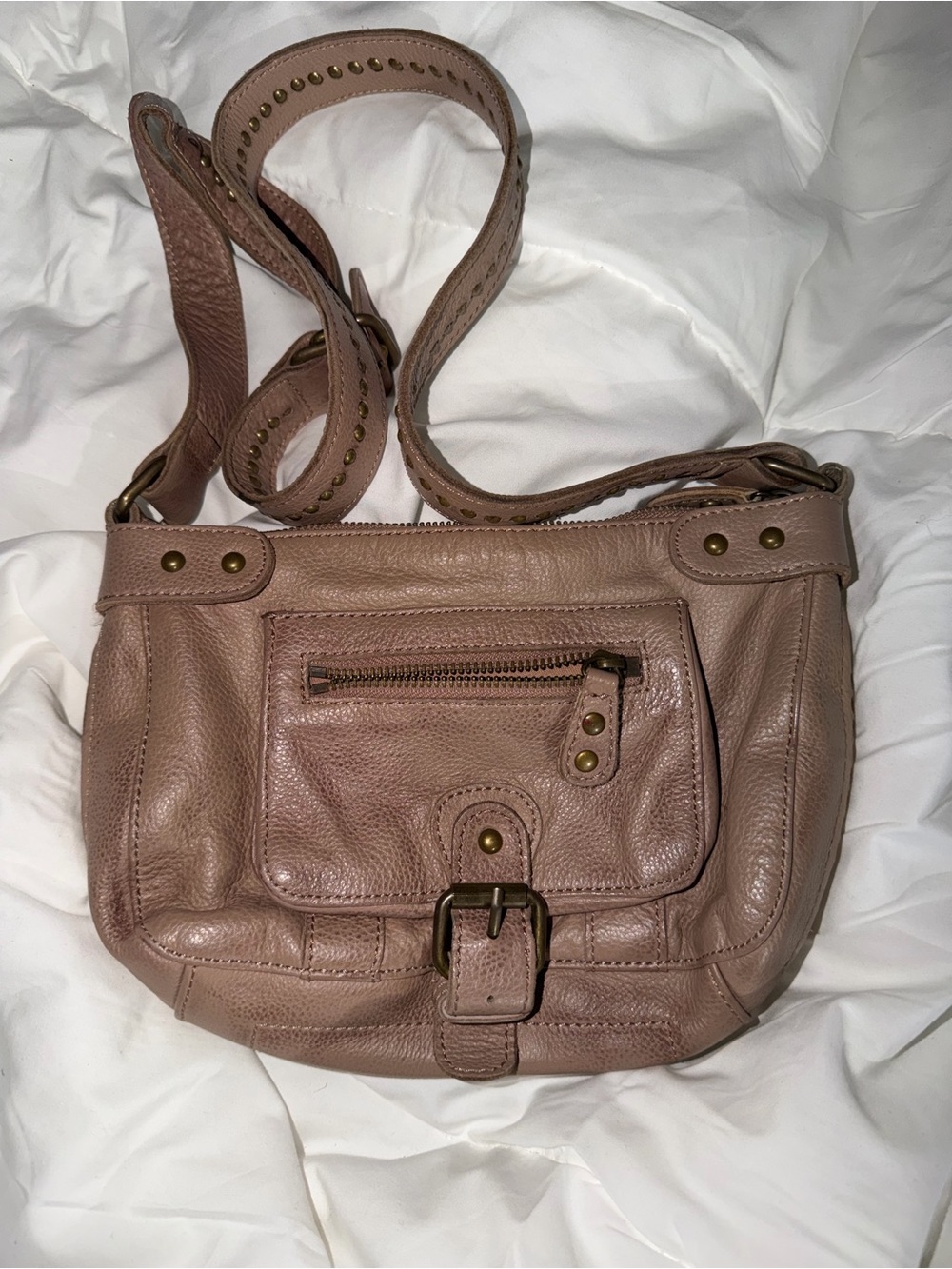 Urban Outfitters Deena & Ozzy BeigeLeather Crossbody Bag